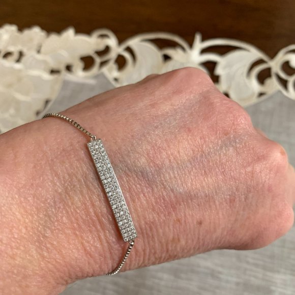 CZ and Silver Bolo Bracelet - Picture 4 of 5